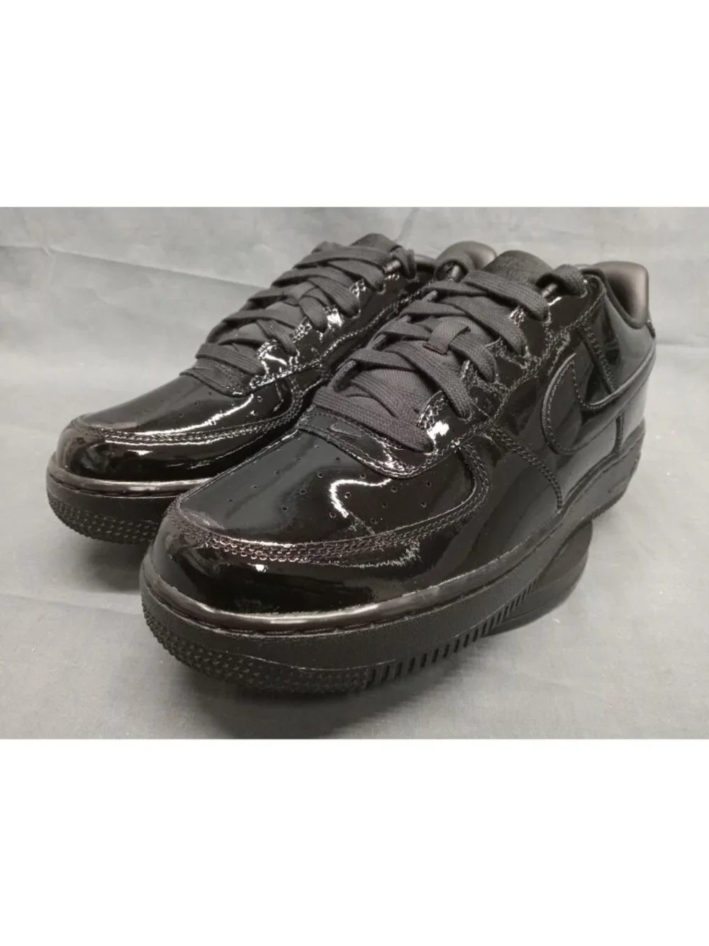 Nike Air Force 1 BG (GS) Triple Black Patent Leather Boys Size 4 NEW NO BOX!